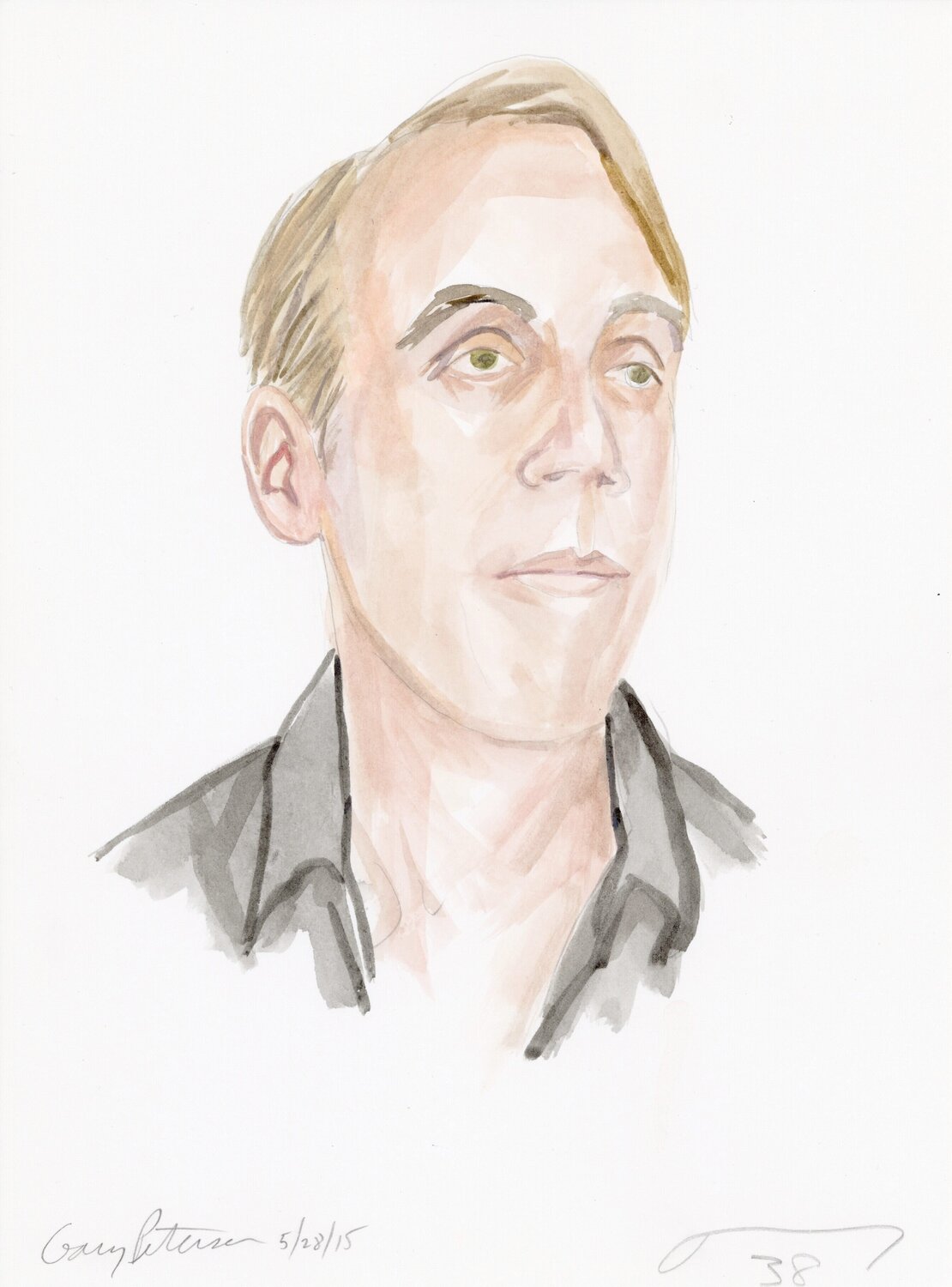A Watercolor Portrait a Day  #38 (Gary Patterson) Brenda Zlamany Druck zu verkaufen