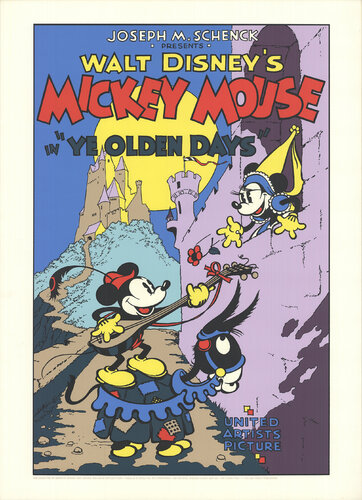 Mickey Mouse- Ye Olden Days - Serigraph 31" x 22.5" by Walt Disney, 版画 for Sale on Singulart