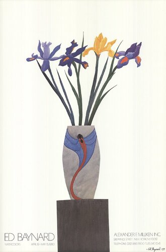 Flowers in Vase on Black Stand by Ed Baynard, Print for Sale on Singulart