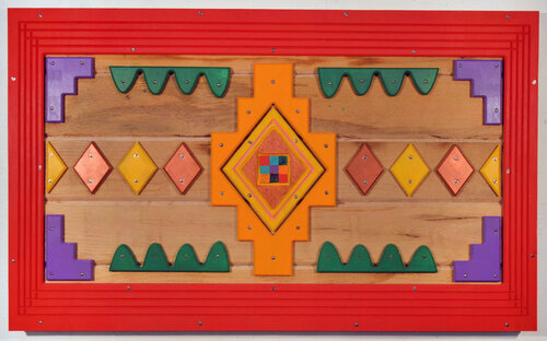 Serape de Madera con Rojo by Frank Romero, 회화 for Sale on Singulart