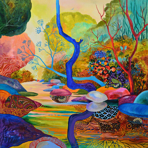 "River In The Forest II" van Silvia Pavlova, Schilderij te koop op Singulart