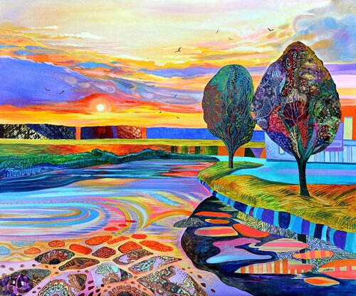 "Horizon's Embrace" van Silvia Pavlova, Schilderij te koop op Singulart