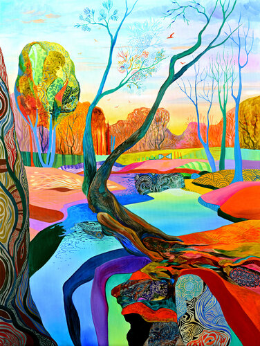 "River Stories" van Silvia Pavlova, Schilderij te koop op Singulart
