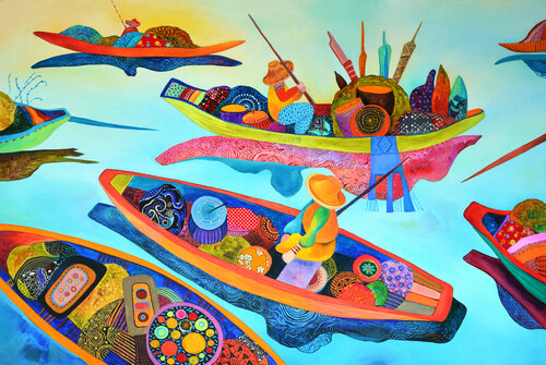 "Colorful Market" van Silvia Pavlova, Schilderij te koop op Singulart