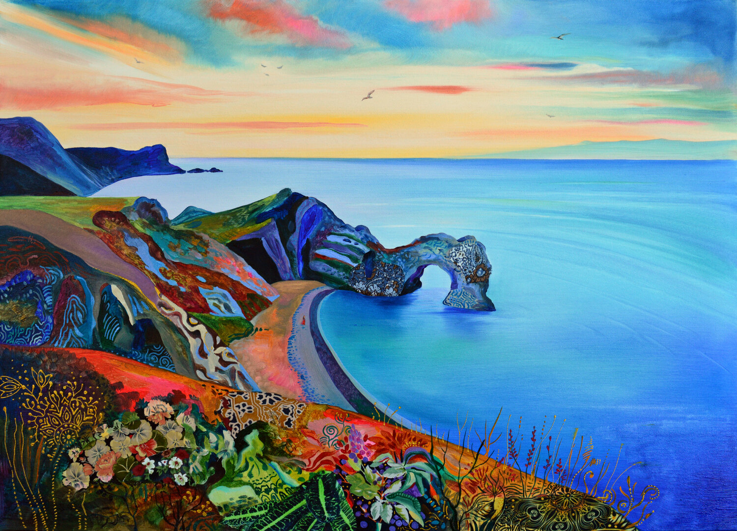 "The Sea Is Waiting For Me" Silvia Pavlova Originalgemälde zu verkaufen