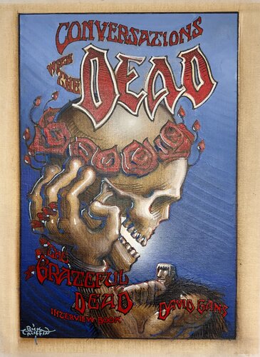 "Conversations with the Dead" book by David Gans cover art de Rick Griffin, Pintura a la venta en Singulart