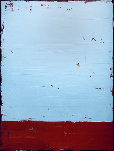 Weathered Pale Blue On Red von Robert Tillberg, Malerei kaufen auf Singulart