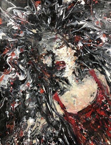 Lady In Red, Is? van Robert Tillberg, Schilderij te koop op Singulart