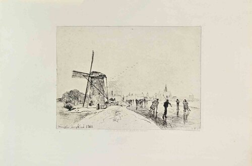 Vue de la ville de Maasluis by Johan Barthold Jongkind, Print for Sale on Singulart