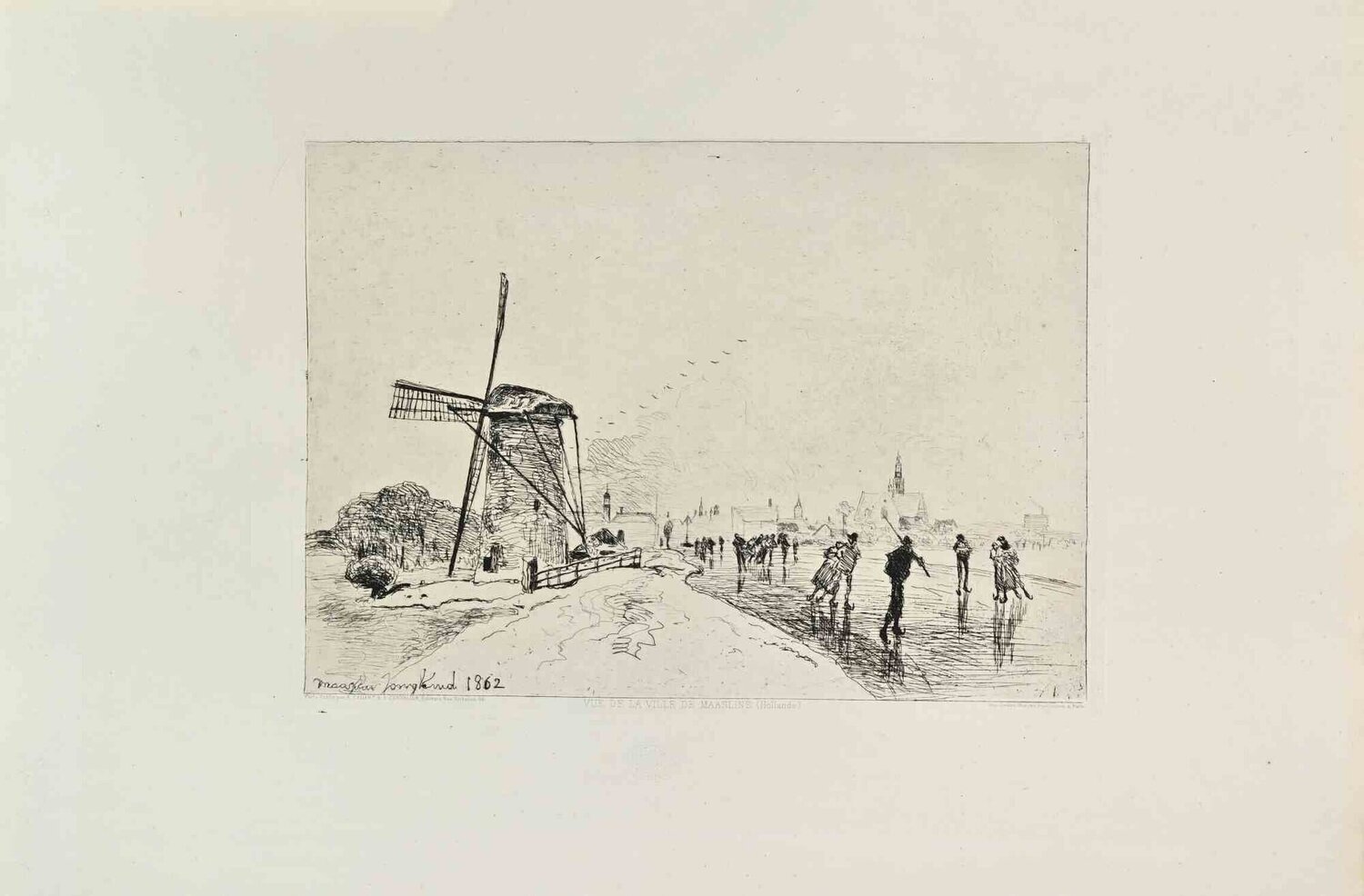 Vue de la ville de Maasluis Johan Barthold Jongkind