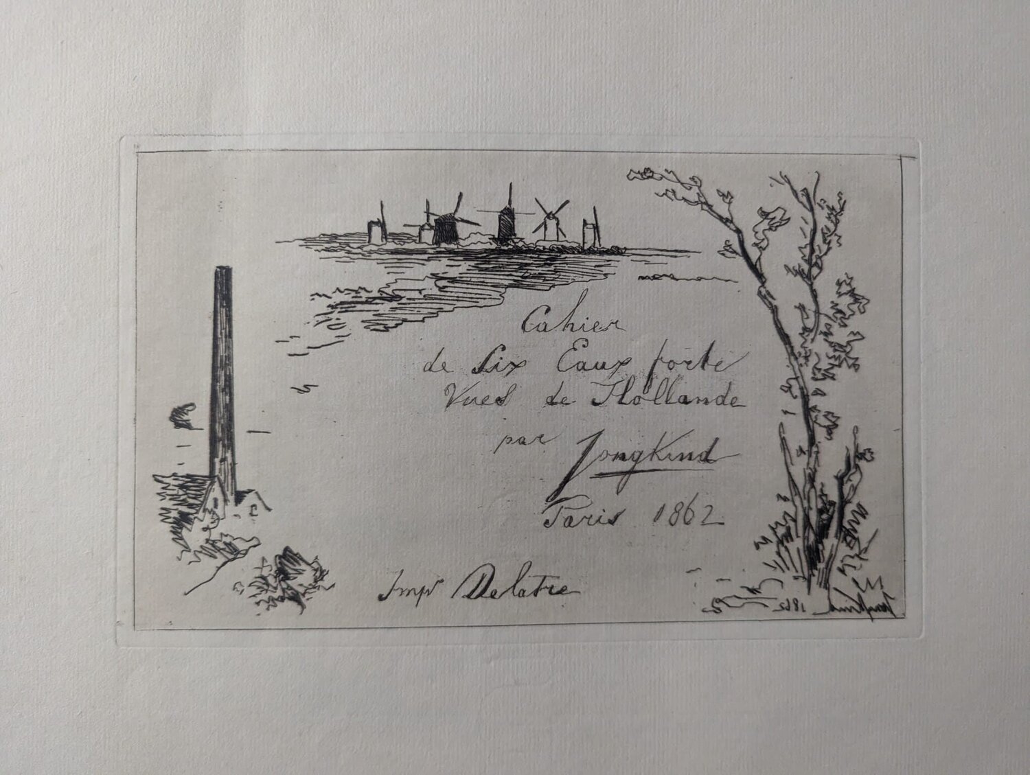 Cahier de six eaux-fortes:  titre Johan Barthold Jongkind