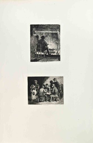 Au Village / Devant le Feu van Léon Augustin Lhermitte, Afdruk te koop op Singulart