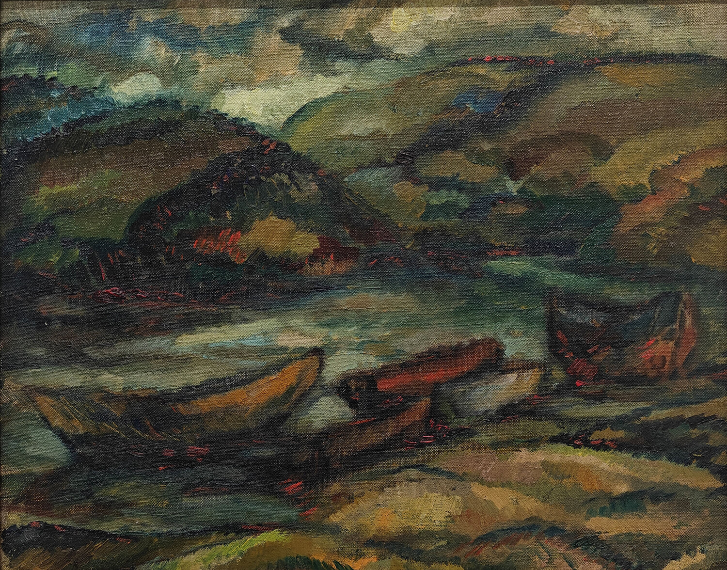 Hudson River Yasuo Kuniyoshi Original painting for sale