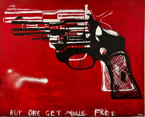 Guns (Red) di Tyler Casey, Pittura in vendita su Singulart