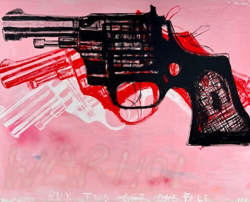 Guns (Pink) di Tyler Casey, Pittura in vendita su Singulart