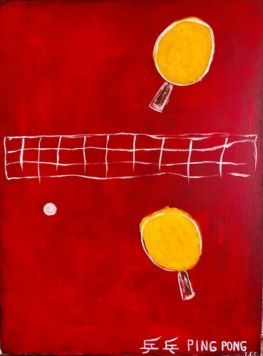 Ping Pong (Red) di Tyler Casey, Pittura in vendita su Singulart