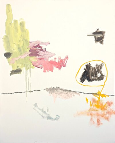 "Desert Mercy" Contemporary Pastel Abstract Expressionist Oil Painting von Benji Stiles, Malerei kaufen auf Singulart
