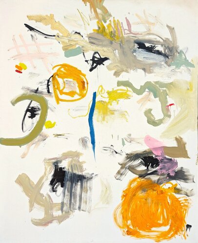 "Chaos Calms" Contemporary Pastel Abstract Expressionist Oil Painting von Benji Stiles, Malerei kaufen auf Singulart