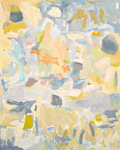 "Secret Garden #2" Contemporary Pastel Abstract Expressionist Oil Painting von Benji Stiles, Malerei kaufen auf Singulart