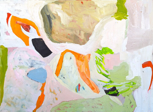 "West Texas Fern" Contemporary Colorful Abstract Expressionist Oil Painting di Benji Stiles, Pittura in vendita su Singulart