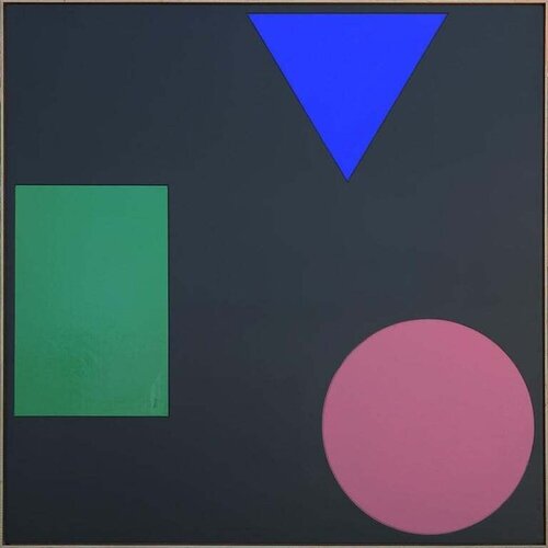 "RAD One" Green, Blue, Pink Abstract Geometric Triangle Modern Circle Painting di Matthew Reeves, Pittura in vendita su Singulart
