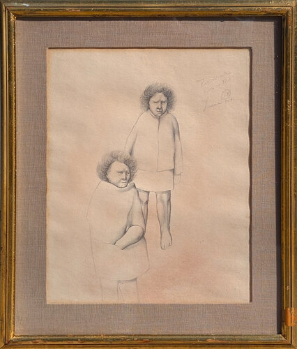 “Figuras Dos y Tres” Modern Black and White Figurative Pencil Drawing van Lucas Johnson, Schilderij te koop op Singulart