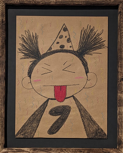 “7th Birthday” Contemporary Figurative Crayon Drawing von Mr. Tomonoshi, Werk auf Papier kaufen auf Singulart