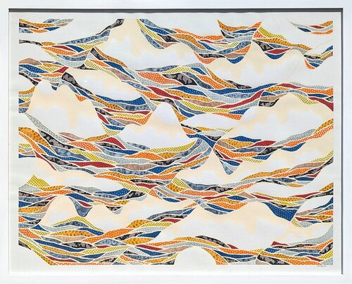 "Linen" Abstract Colorful Organic Patterned Landscape Watercolor Painting van Tina Ruyi, Schilderij te koop op Singulart