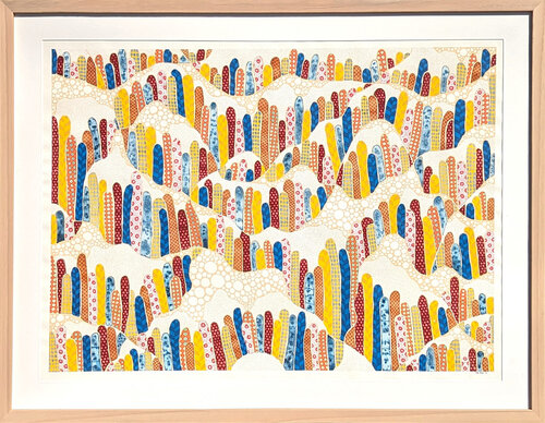 "The Hills" Abstract Colorful Organic Patterned Landscape Watercolor Painting von Tina Ruyi, Malerei kaufen auf Singulart