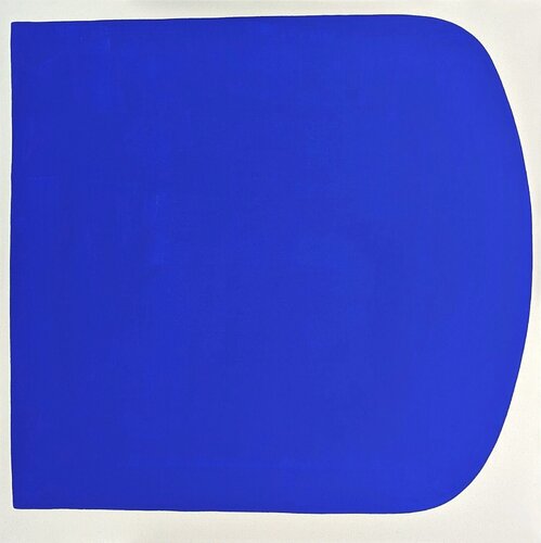 "Bump" Contemporary Abstract Bright Blue Geometric Hard-Edge Painting di Gary Griffin, Pittura in vendita su Singulart