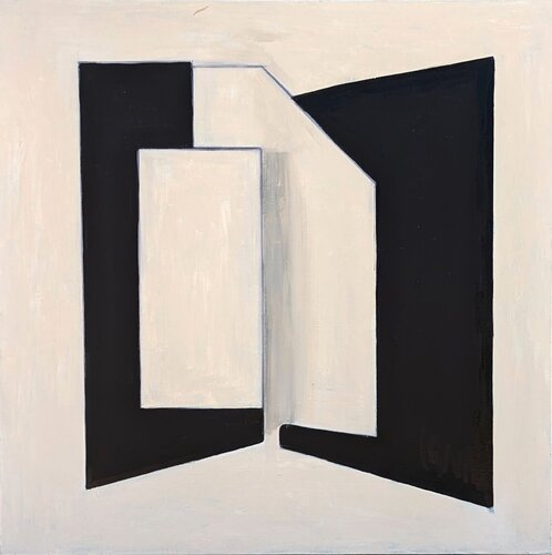 “Collage et Espace” Contemporary Neutral Geometric Abstract Hard-Edge Painting by Stephanie Beukers, 油畫 for Sale on Singulart