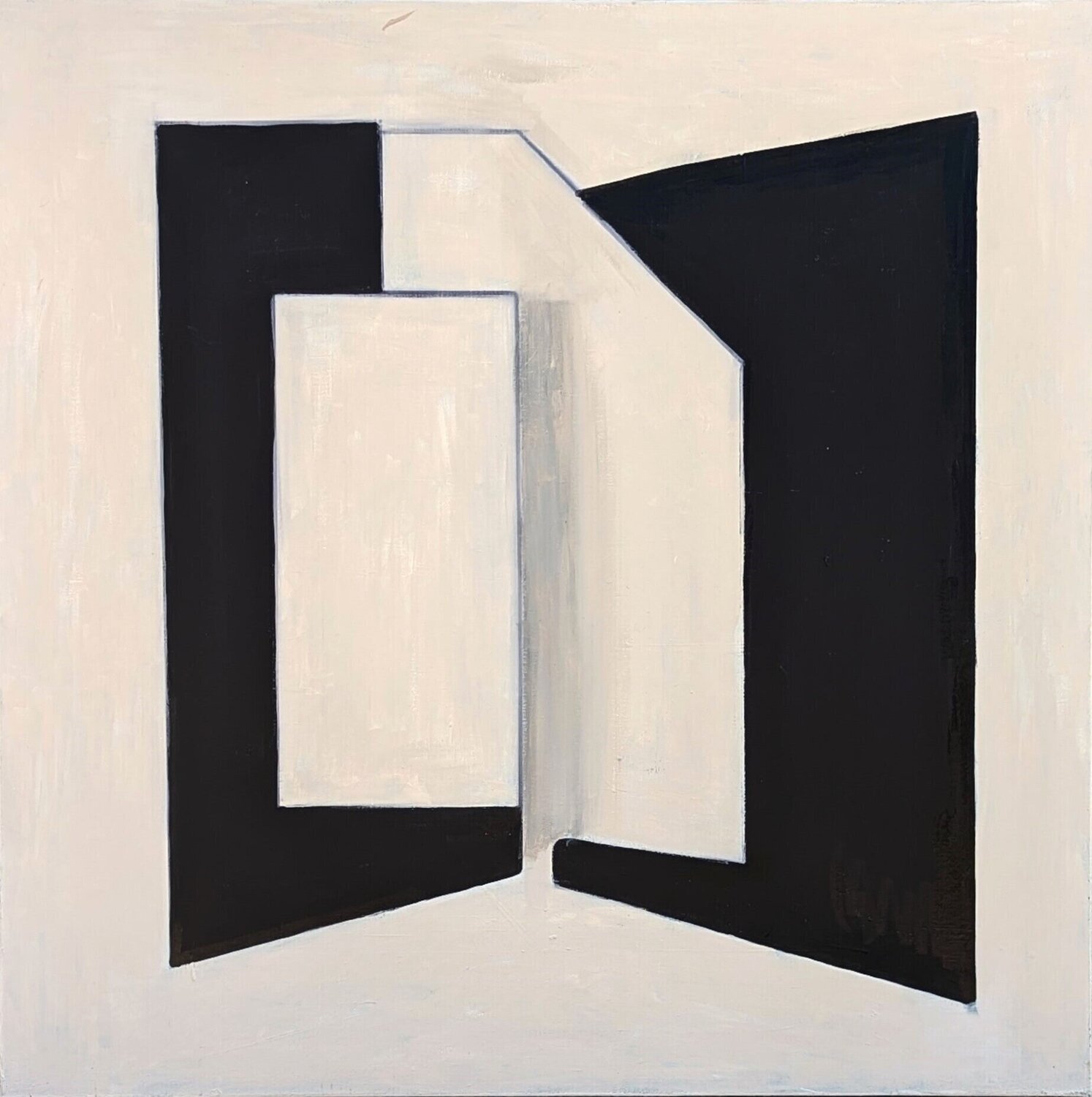 “Collage et Espace” Contemporary Neutral Geometric Abstract Hard-Edge Painting Stephanie Beukers Originalgemälde zu verkaufen
