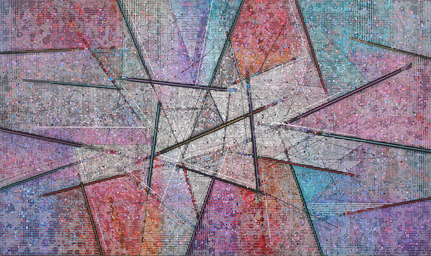 "Declaration" Large Purple and Blue Modern Abstract Expressionist Painting Paul Maxwell