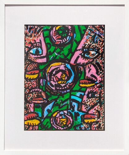 "We are Refracted" Contemporary Colorful Pink and Green Figurative Abstract von Richard E. Fluhr, Malerei kaufen auf Singulart