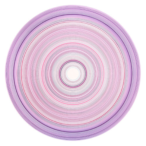 "Angels" Contemporary Abstract Pastel Pink & Purple Concentric Circle Painting van David Hardaker, Schilderij te koop op Singulart