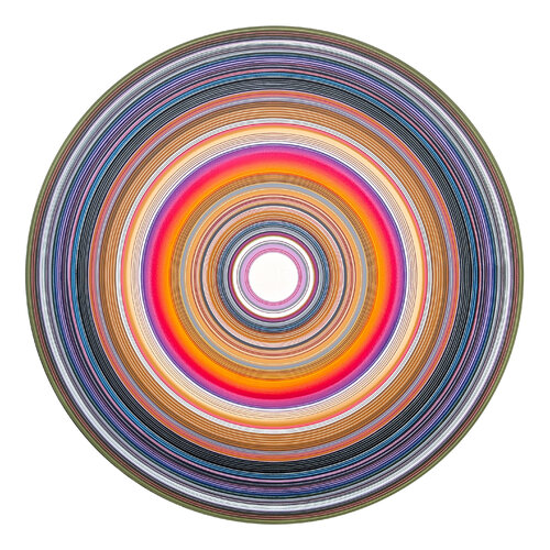 "Firth of Fifth" Contemporary Purple, Pink, & Orange Concentric Circle Painting von David Hardaker, Malerei kaufen auf Singulart