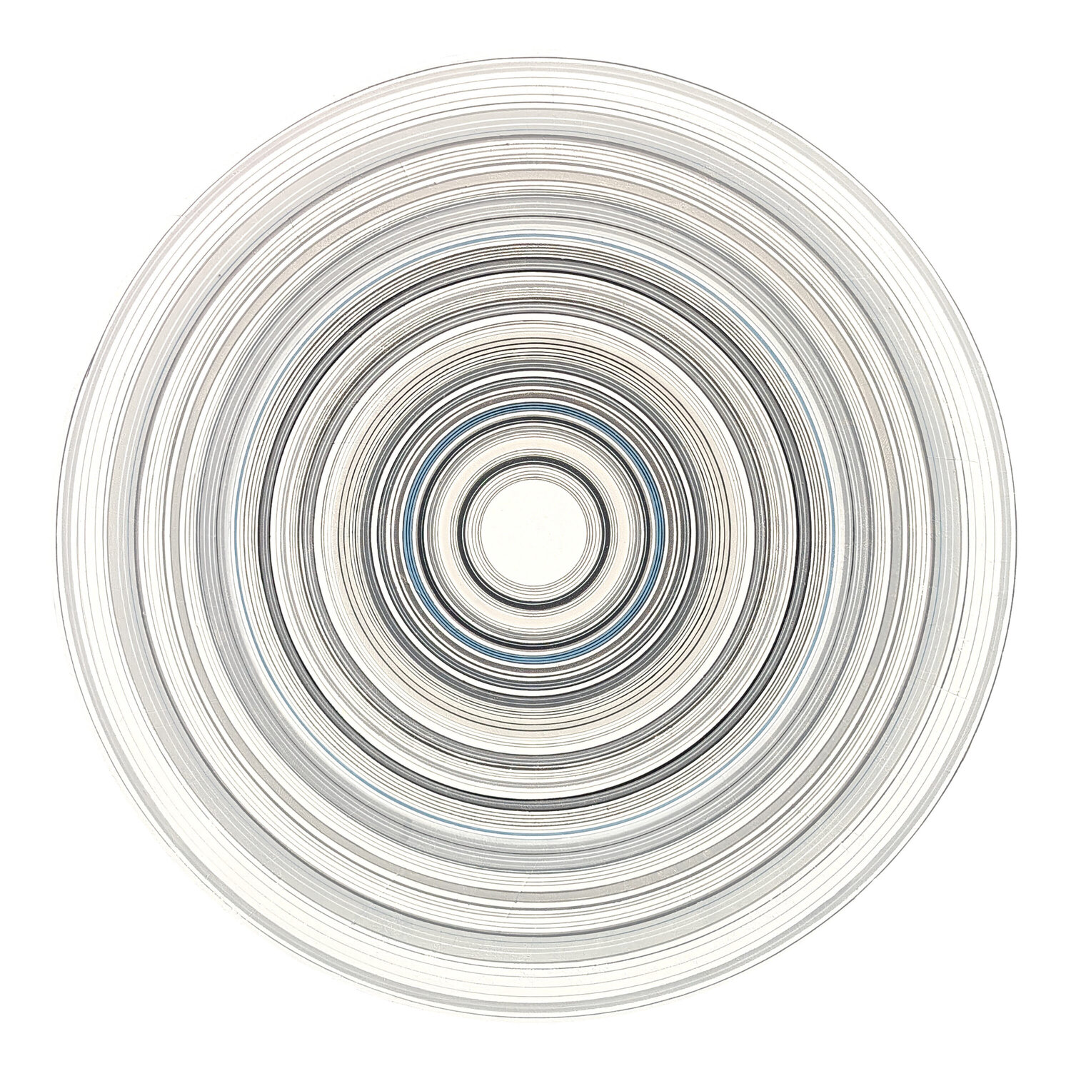 "Pink Steam" Contemporary Abstract Gray and White Concentric Circle Painting David Hardaker Originalgemälde zu verkaufen