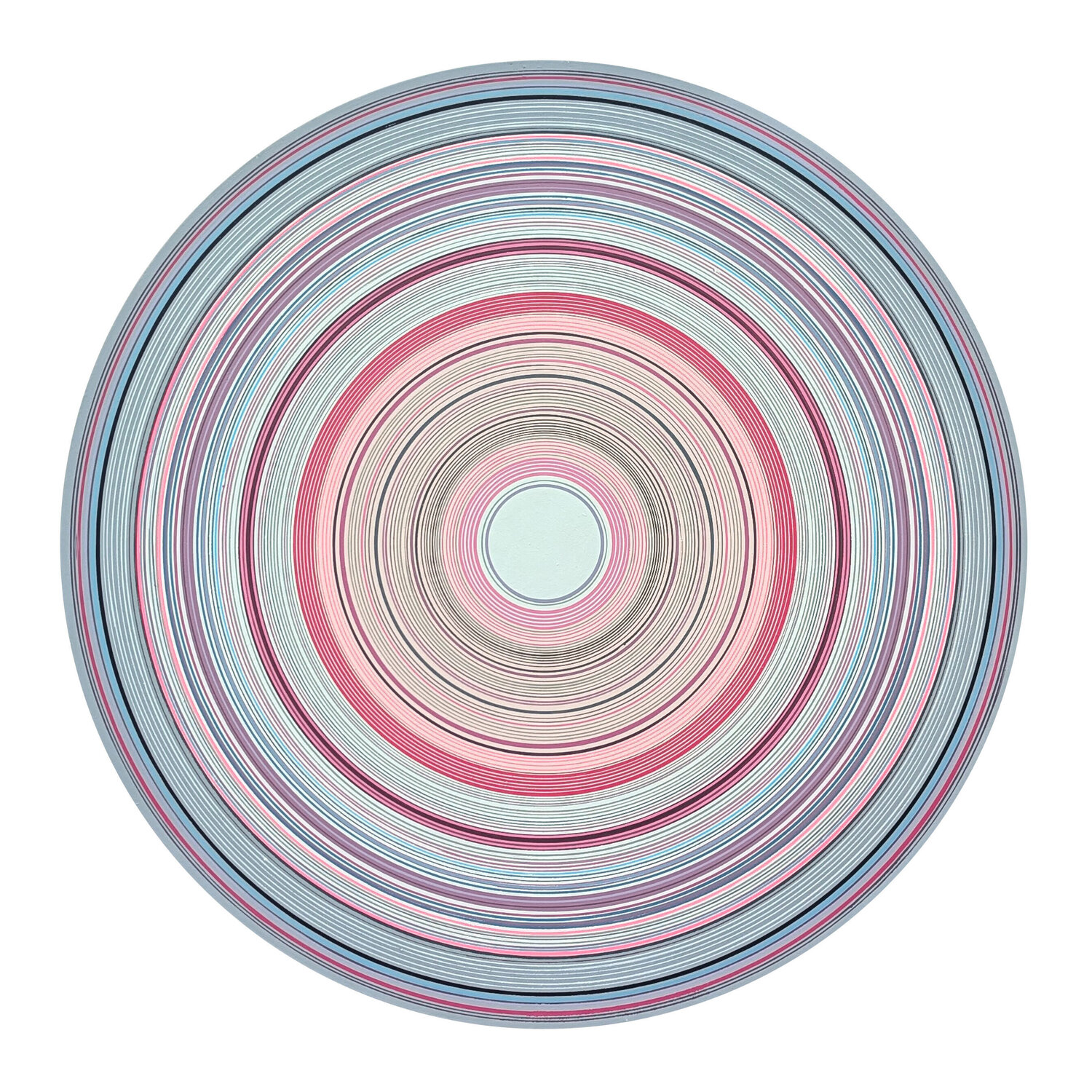 "Pink Steam" Contemporary Abstract Pink Concentric Circle Painting David Hardaker Dipinto originale in vendita