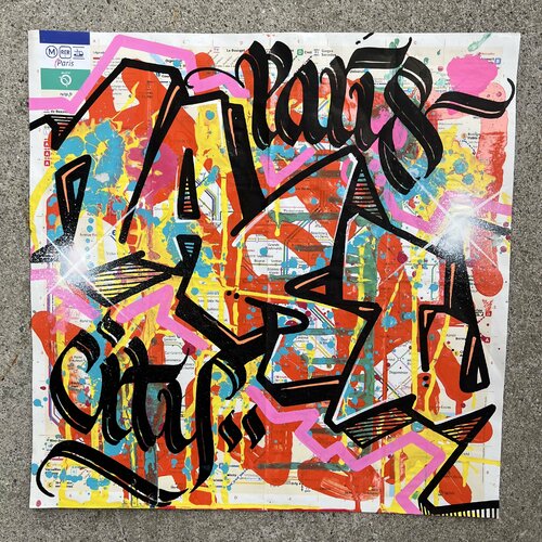 paris subway  map 1 by . NASTY, Work on Paper for Sale on Singulart