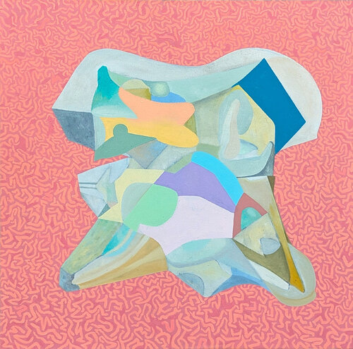 "Solo 1" Contemporary Colorful Vibrant Abstract Geometric Hard-Edge Painting de Peter Healy, Pintura a la venta en Singulart