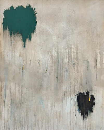 “Tree Moss, Unmarked Graves & The Ghosts That Lie Between” Neutral Tone Abstract di Tra' Slaughter, Pittura in vendita su Singulart