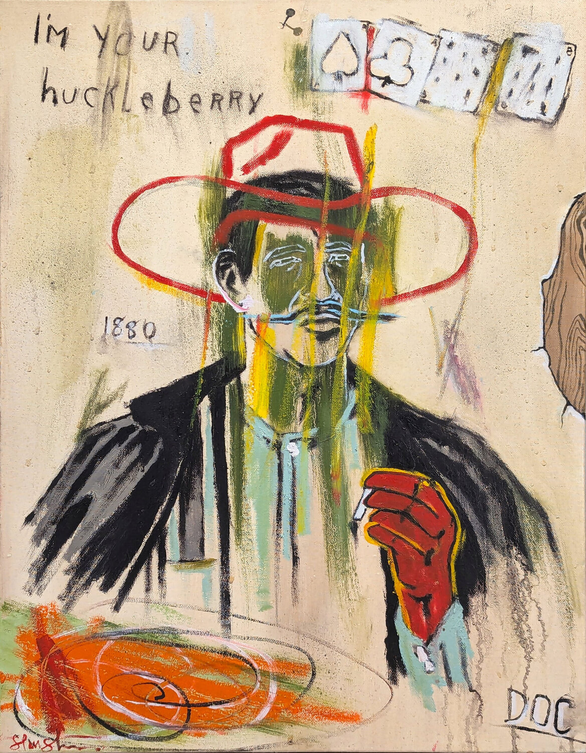 “Doc Holliday- 1880” Contemporary Abstract Figurative Cowboy Painting Tra' Slaughter Originalgemälde zu verkaufen