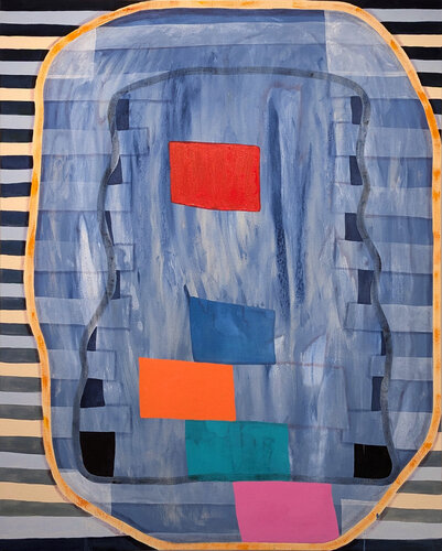 “Untitled (CVS132)” Large Contemporary Colorful Geometric Abstract Painting par Max Manning, Peinture en vente sur Singulart