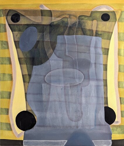 “Untitled (CVS112)” Contemporary Blue, Green & Yellow Geometric Abstract par Max Manning, Peinture en vente sur Singulart