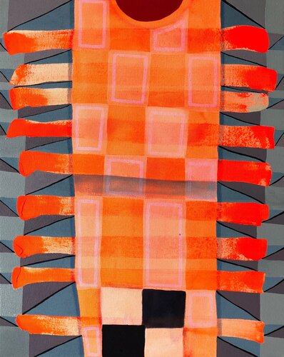 “Untitled (CVS166)” Contemporary Orange and Pink Geometric Abstract Painting by Max Manning, 油畫 for Sale on Singulart