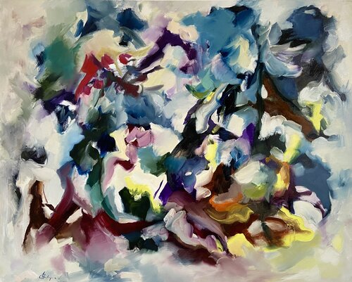 Improvisation on Sharp & White van Junija (Yuna) Galejeva, Schilderij te koop op Singulart