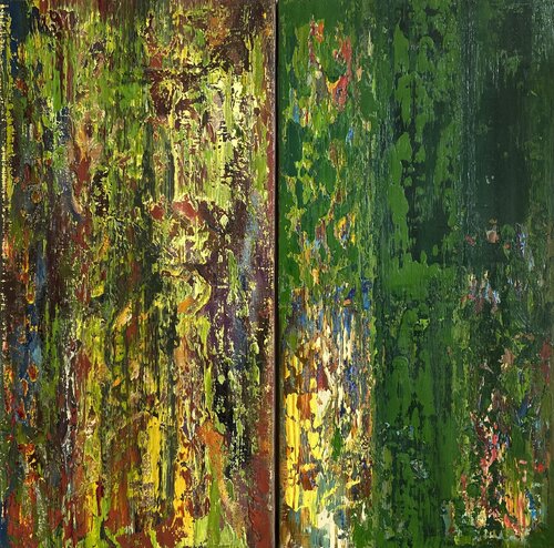 Warmth of Wood. Diptych. von Junija (Yuna) Galejeva, Malerei kaufen auf Singulart