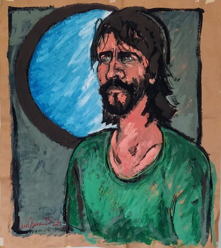 Autoritratto in verde de Luca Tassone, Pintura a la venta en Singulart