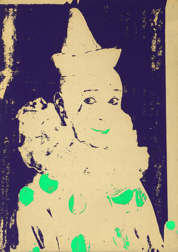 Neon Clown (Navy with Green) by Ford Beckman, 인쇄 for Sale on Singulart