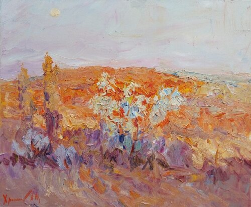 "Blossoming in the mountains. Crimea" van Oleksandr Khrapachov, Schilderij te koop op Singulart